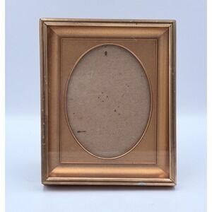 VTG Gold Oval Picture Frame 3x4 Ornate Brass Tone Coquette Decor Victorian